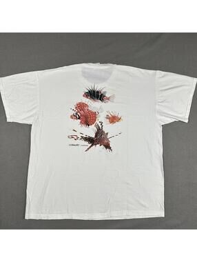 Fruit of the Loom Unisex T-Shirt Large White Lionfish Coral